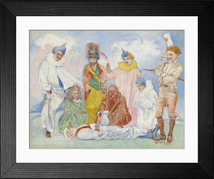 Framed Print : Bapteme de masques, 1891. Creator: Ensor, James (1860-1949)