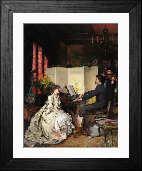 Framed Print : The Duet, 1883. Creator: Dagnan-Bouveret, Pascal Adolphe Jean (1852-1929) Framed Print : The Duet, 1883. Creator: Dagnan-Bouveret, Pascal Adolphe Jean (1852-1929)