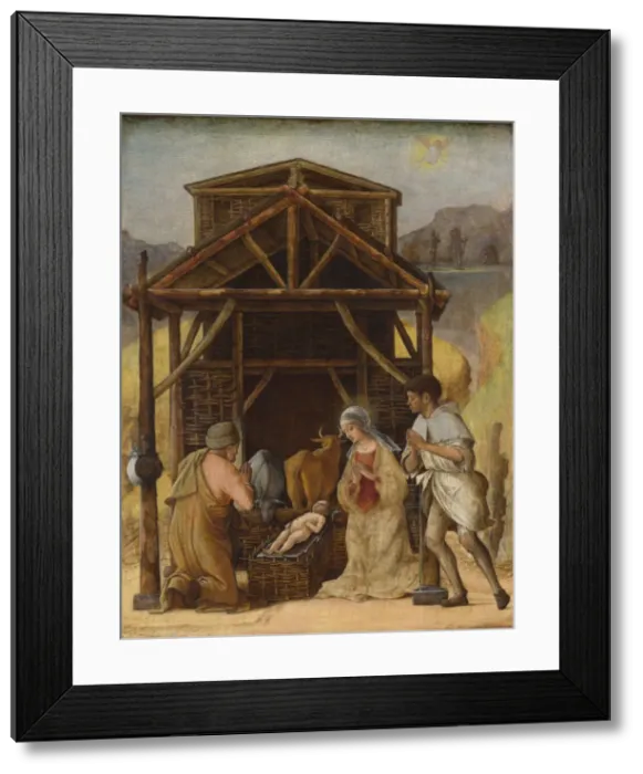 Framed Print : The Adoration of the Shepherds, c. 1490. Creator: Ercole de Roberti Framed Print : The Adoration of the Shepherds, c. 1490. Creator: Ercole de Roberti