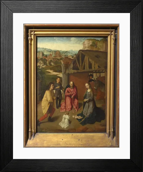 Framed Print : The Adoration of the Shepherds, ca 1485. Creator: David, Gerard (ca. 1460-1523) Framed Print : The Adoration of the Shepherds, ca 1485. Creator: David, Gerard (ca. 1460-1523)