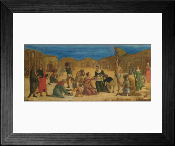 Framed Print : The Israelites gathering Manna, 1490s. Creator: Ercole de Roberti, (Ercole Ferrarese) (c Framed Print : The Israelites gathering Manna, 1490s. Creator: Ercole de Roberti, (Ercole Ferrarese) (c