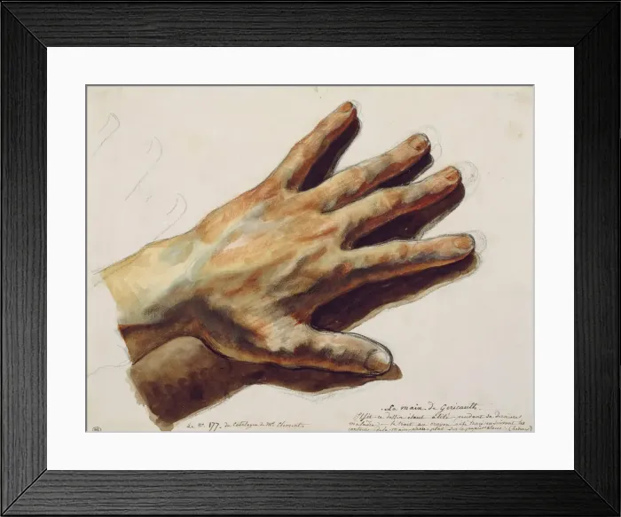 Framed Print : The left hand of Theodore Gericault. Creator: Delacroix Framed Print : The left hand of Theodore Gericault. Creator: Delacroix