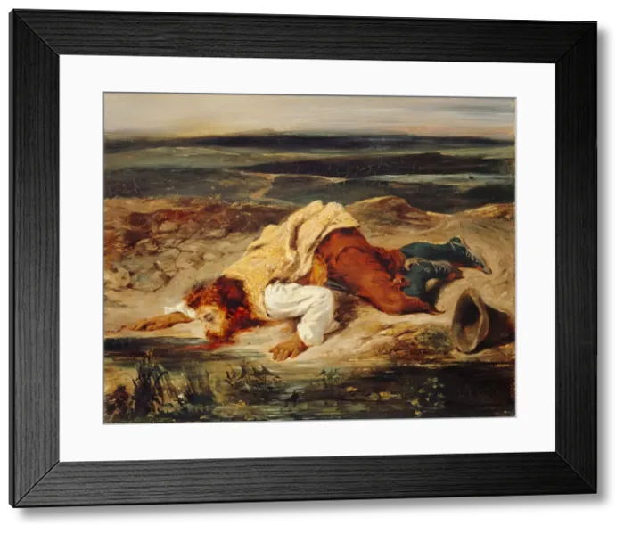 Framed Print : Wounded Brigand (Roman Shepherd), ca 1825. Creator: Delacroix, Eugene (1798-1863) Framed Print : Wounded Brigand (Roman Shepherd), ca 1825. Creator: Delacroix, Eugene (1798-1863)