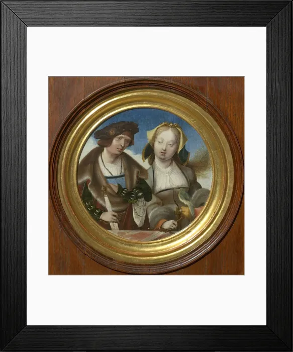 Framed Print : Saint Cecilia and Saint Valerian, c. 1520. Creator: Engebrechtsz. Cornelis (ca Framed Print : Saint Cecilia and Saint Valerian, c. 1520. Creator: Engebrechtsz. Cornelis (ca