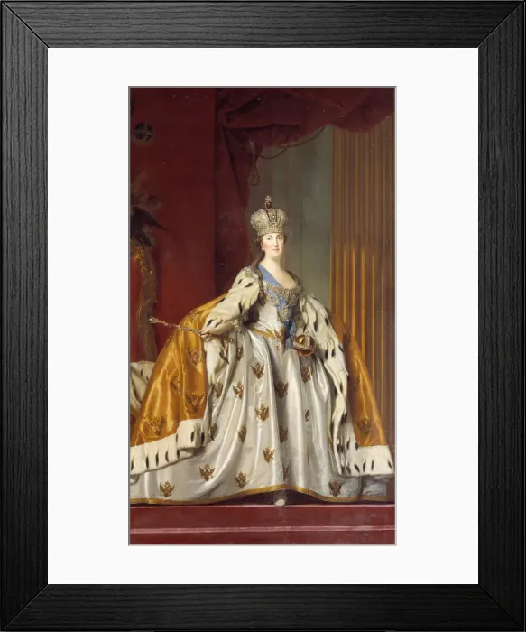 Framed Print : Portrait of Empress Catherine II (1729-1796) in Her Coronation Robes, 1766 Framed Print : Portrait of Empress Catherine II (1729-1796) in Her Coronation Robes, 1766