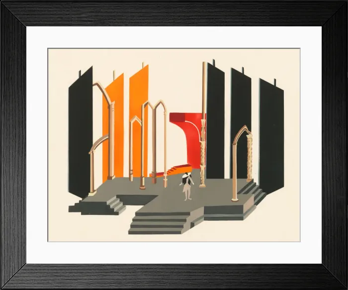 Framed Print : Scenic design from the portfolio Decors de Theatre, 1930 Framed Print : Scenic design from the portfolio Decors de Theatre, 1930