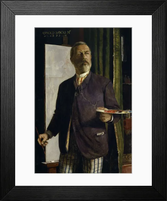 Framed Print : Self-Portrait in the Studio, 1893. Creator: Bocklin, Arnold (1827-1901) Framed Print : Self-Portrait in the Studio, 1893. Creator: Bocklin, Arnold (1827-1901)