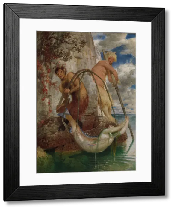 Framed Print : Two fishing Pans, 1874. Creator: Bocklin, Arnold (1827-1901) Framed Print : Two fishing Pans, 1874. Creator: Bocklin, Arnold (1827-1901)