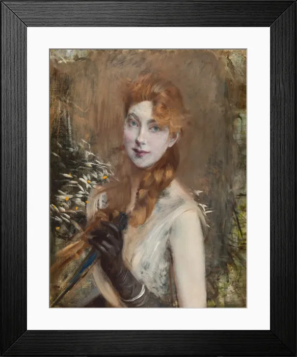 Framed Print : La treccia bionda, ca 1891. Creator: Boldini, Giovanni (1842-1931) Framed Print : La treccia bionda, ca 1891. Creator: Boldini, Giovanni (1842-1931)