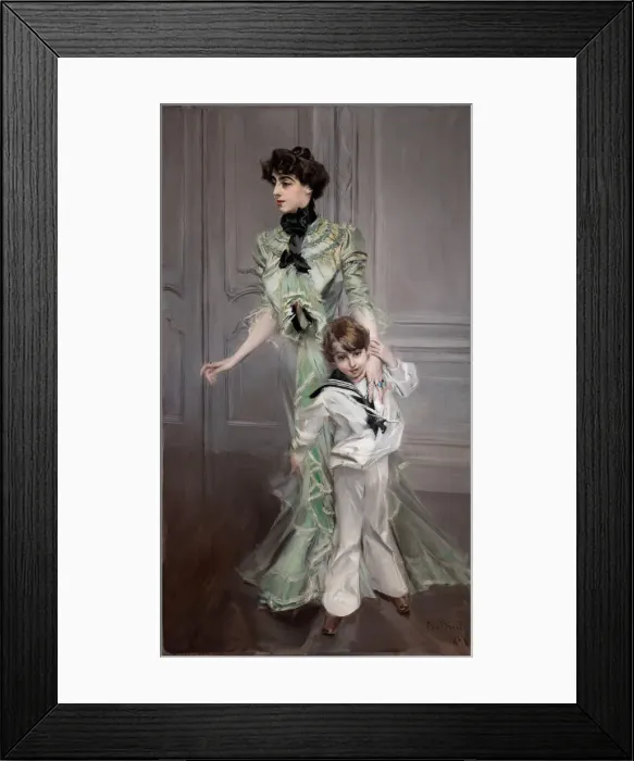 Framed Print : Ritratto della signora Hugo e suo figlio, 1898. Creator: Boldini, Giovanni (1842-1931) Framed Print : Ritratto della signora Hugo e suo figlio, 1898. Creator: Boldini, Giovanni (1842-1931)