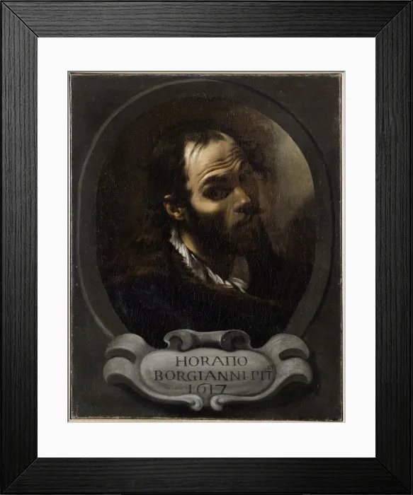 Framed Print : Self-Portrait, 1615. Creator: Borgianni, Orazio (1578-1616) Framed Print : Self-Portrait, 1615. Creator: Borgianni, Orazio (1578-1616)