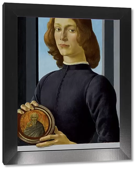 Young Man Holding a Roundel, c. 1480. Creator: Botticelli, Sandro (1445-1510)