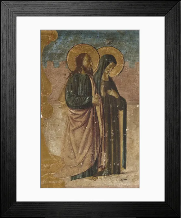 Framed Print : Saints Anne and Joachim. Creator: Botticini, Francesco (1446-1497) Framed Print : Saints Anne and Joachim. Creator: Botticini, Francesco (1446-1497)