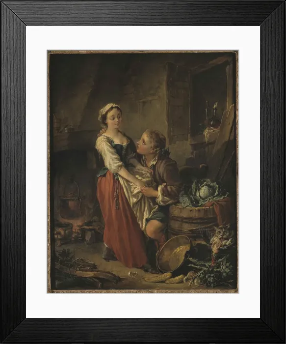 Framed Print : La Belle cuisiniere, 1735. Creator: Boucher, Francois (1703-1770) Framed Print : La Belle cuisiniere, 1735. Creator: Boucher, Francois (1703-1770)