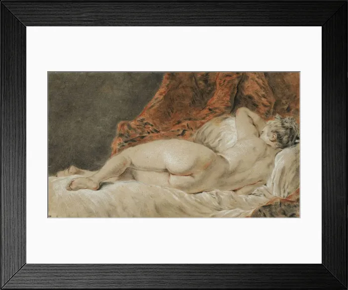 Framed Print : Femme allongee vue de dos, dit le Sommeil, ca 1720 Framed Print : Femme allongee vue de dos, dit le Sommeil, ca 1720