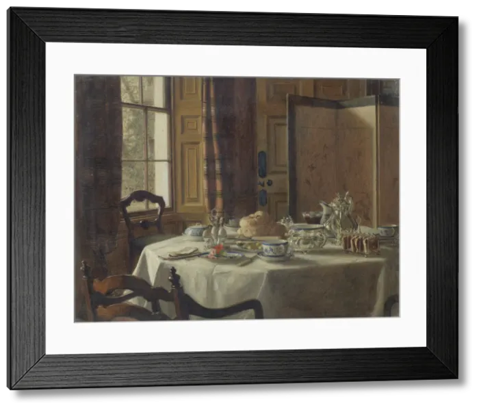Framed Print : Breakfast, 1880. Creator: Hayllar, Mary (1862-1950) Framed Print : Breakfast, 1880. Creator: Hayllar, Mary (1862-1950)