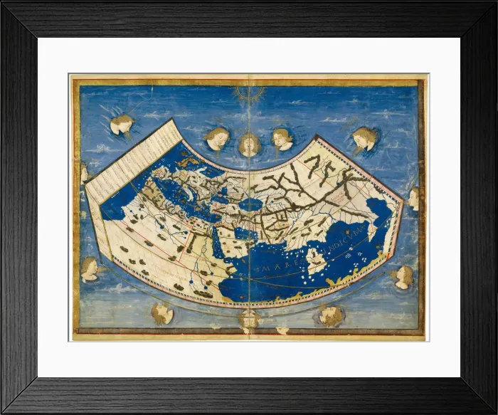 Framed Print : Atlas of Borso d Este, ca 1466-1467. Creator: Germanus, Donnus Nicolaus (ca. 1420-ca Framed Print : Atlas of Borso d Este, ca 1466-1467. Creator: Germanus, Donnus Nicolaus (ca. 1420-ca