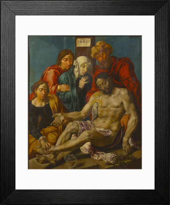 Framed Print : The Deposition. Creator: Heemskerck, Maarten Jacobsz, van (1498-1574) Framed Print : The Deposition. Creator: Heemskerck, Maarten Jacobsz, van (1498-1574)
