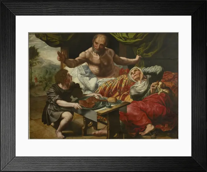 Framed Print : Isaac Blessing Jacob, Mid of 16th cen. Creator: Hemessen, Jan Sanders, van (c. 1500-c Framed Print : Isaac Blessing Jacob, Mid of 16th cen. Creator: Hemessen, Jan Sanders, van (c. 1500-c