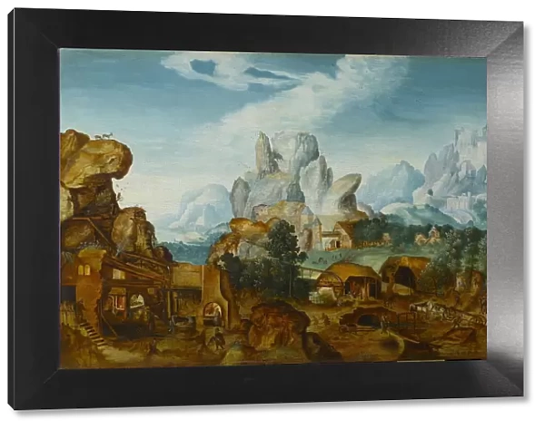 Rocky Landscape with a Forge (The Flight into Egypt), before 1550