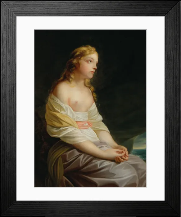Framed Print : Scene from the idyll Der erste Schiffer (The first boatman)