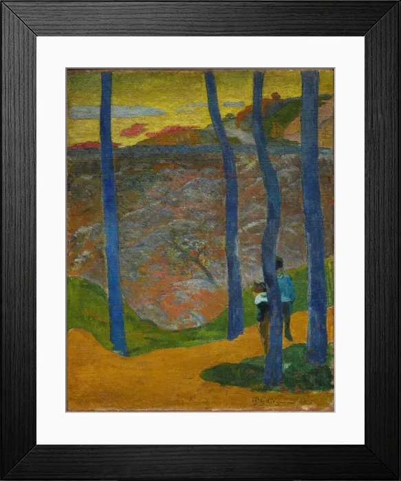 Framed Print : Les Arbres bleus. Vous y passerez, la belle. (Blue Trees Framed Print : Les Arbres bleus. Vous y passerez, la belle. (Blue Trees