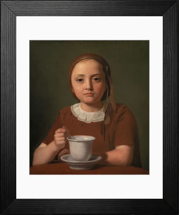 Framed Print : Little Girl, Elise Kobke, with a Cup in front of her, 1850 Framed Print : Little Girl, Elise Kobke, with a Cup in front of her, 1850
