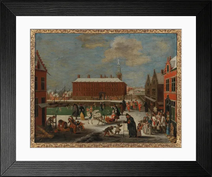 Framed Print : Winter in a city. Creator: Gysels, Peeter (1621-1691) Framed Print : Winter in a city. Creator: Gysels, Peeter (1621-1691)