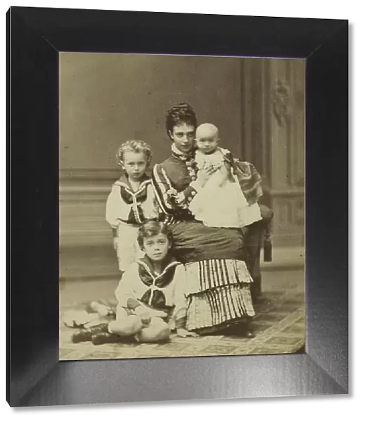 Grand Duchess Maria Fyodorovna with children, Nicholas Alexandrovich, George... c. 1875