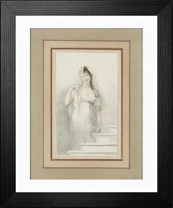 Framed Print : Portrait of Madame Recamier (1777-1849). Creator: Cosway, Richard (1742-1821) Framed Print : Portrait of Madame Recamier (1777-1849). Creator: Cosway, Richard (1742-1821)
