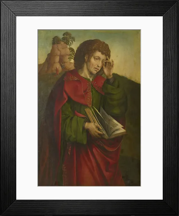 Framed Print : Saint John the Evangelist Weeping, c. 1500. Creator: Coter, Colijn de (ca. 1445-ca. 1540) Framed Print : Saint John the Evangelist Weeping, c. 1500. Creator: Coter, Colijn de (ca. 1445-ca. 1540)
