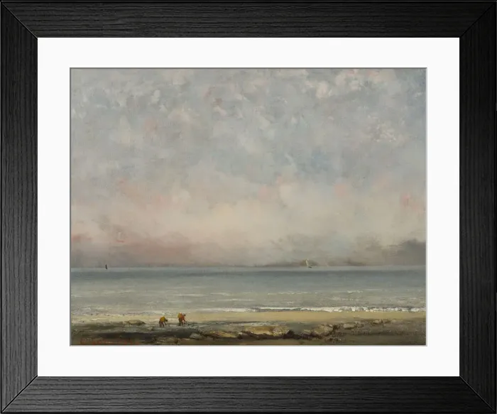 Framed Print : The beach at Trouville, ca 1865. Creator: Courbet, Gustave (1819-1877) Framed Print : The beach at Trouville, ca 1865. Creator: Courbet, Gustave (1819-1877)
