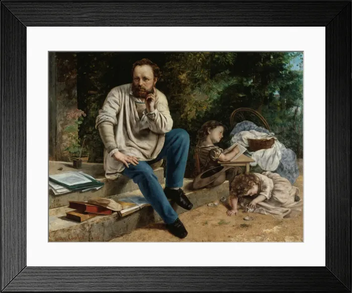 Framed Print : Pierre-Joseph Proudhon (1809-1865) and his children, 1865 Framed Print : Pierre-Joseph Proudhon (1809-1865) and his children, 1865
