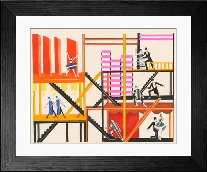 Framed Print : Scenic design from the portfolio Decors de Theatre, 1930 Framed Print : Scenic design from the portfolio Decors de Theatre, 1930