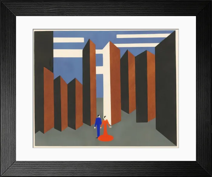 Framed Print : Scenic design from the portfolio Decors de Theatre, 1930 Framed Print : Scenic design from the portfolio Decors de Theatre, 1930