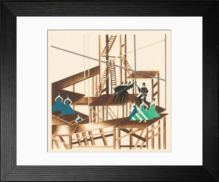 Framed Print : Scenic design from the portfolio Decors de Theatre, 1930 Framed Print : Scenic design from the portfolio Decors de Theatre, 1930
