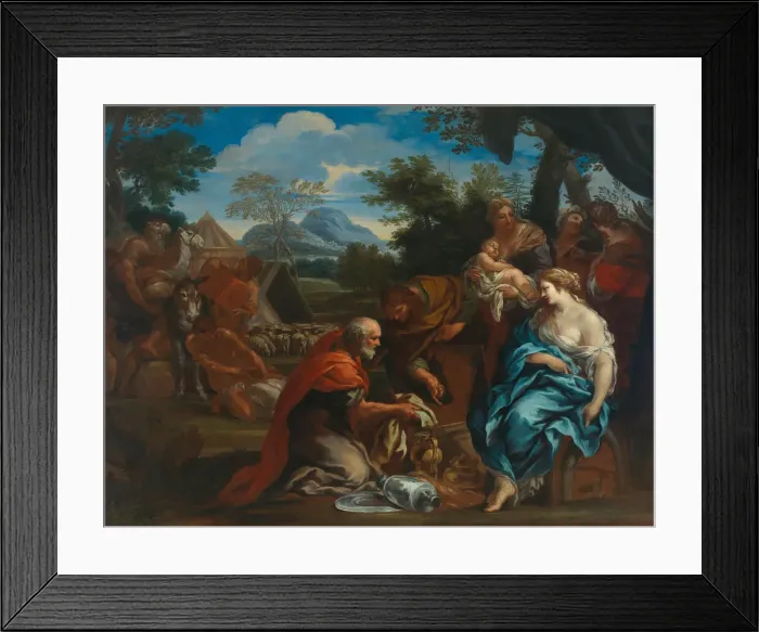 Framed Print : Laban searches for the images of gods, hidden by Rahel, 1670s Framed Print : Laban searches for the images of gods, hidden by Rahel, 1670s
