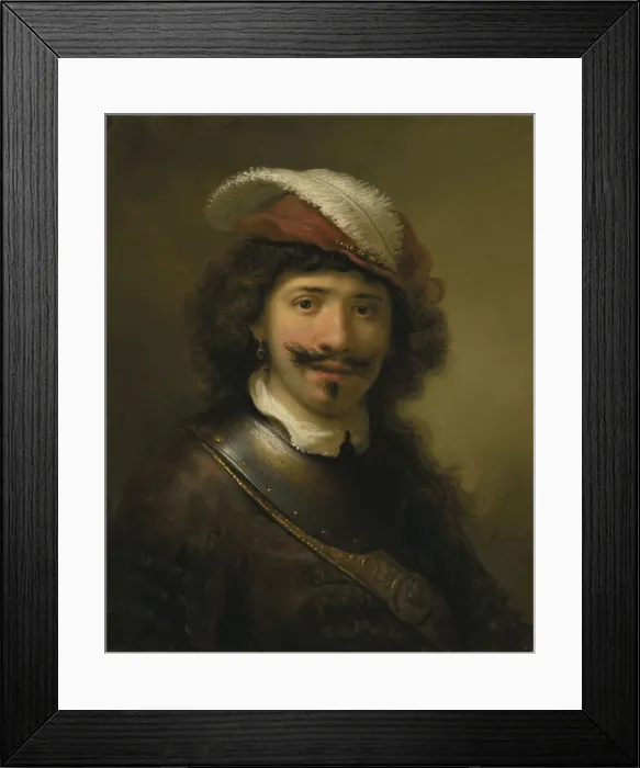 Framed Print : Portrait of a Man Wearing a Gorget and a Plumed Hat, 1636 Framed Print : Portrait of a Man Wearing a Gorget and a Plumed Hat, 1636