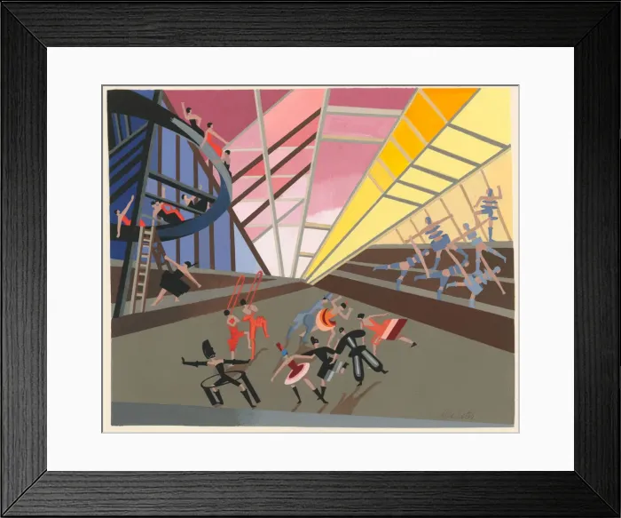 Framed Print : Scenic design from the portfolio Decors de Theatre, 1930 Framed Print : Scenic design from the portfolio Decors de Theatre, 1930