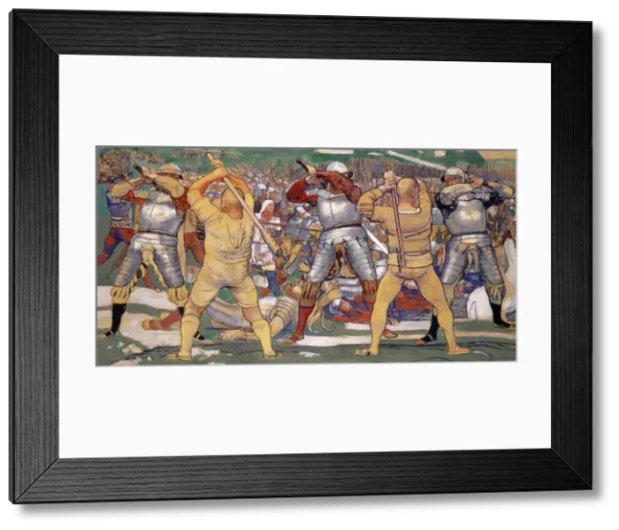 Framed Print : The Battle of Nafels, 1896-1897. Creator: Hodler, Ferdinand (1853-1918) Framed Print : The Battle of Nafels, 1896-1897. Creator: Hodler, Ferdinand (1853-1918)