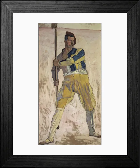 Framed Print : Warrior with halberd, c. 1898. Creator: Hodler, Ferdinand (1853-1918) Framed Print : Warrior with halberd, c. 1898. Creator: Hodler, Ferdinand (1853-1918)