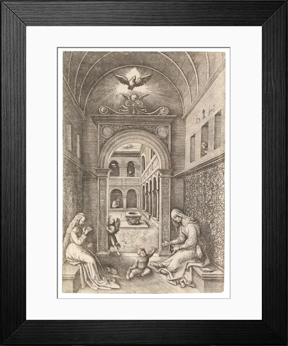 Framed Print : The Virgin and Child with Saint Anne, c. 1500. Creator: Hopfer, Daniel Framed Print : The Virgin and Child with Saint Anne, c. 1500. Creator: Hopfer, Daniel