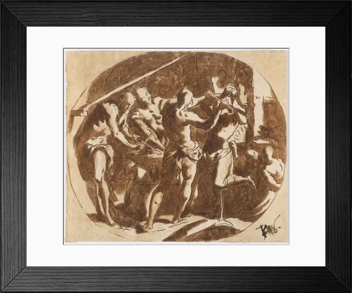 Framed Print : Hephaestus at the Forge. Creator: Palma il Giovane, Jacopo, the Younger (1544-1628) Framed Print : Hephaestus at the Forge. Creator: Palma il Giovane, Jacopo, the Younger (1544-1628)