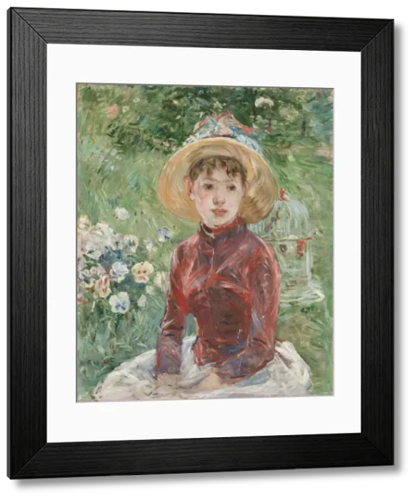 Framed Print : Young Girl on the Grass, the Red Bodice (Mademoiselle Isabelle Lambert), 1885 Framed Print : Young Girl on the Grass, the Red Bodice (Mademoiselle Isabelle Lambert), 1885
