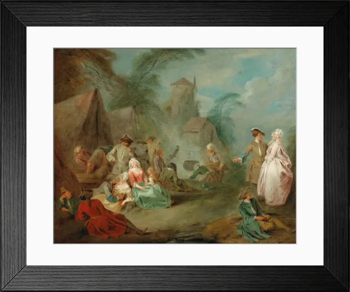 Framed Print : A military camp. Creator: Pater, Jean-Baptiste (1695-1736) Framed Print : A military camp. Creator: Pater, Jean-Baptiste (1695-1736)