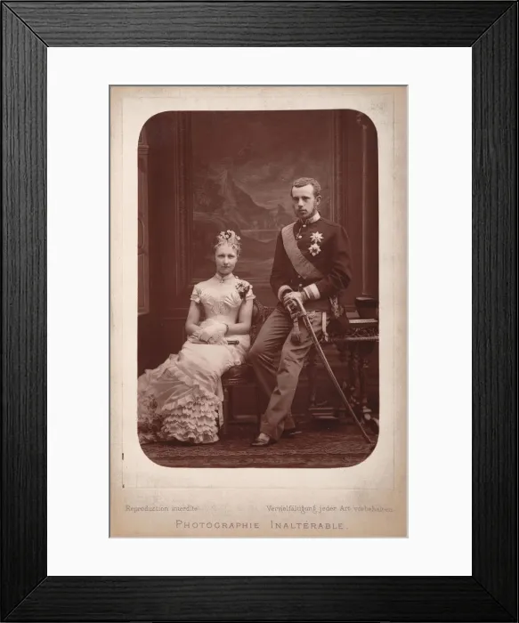 Framed Print : Crown Prince Rudolf with Princess Stephanie of Belgium on the occasion of their
