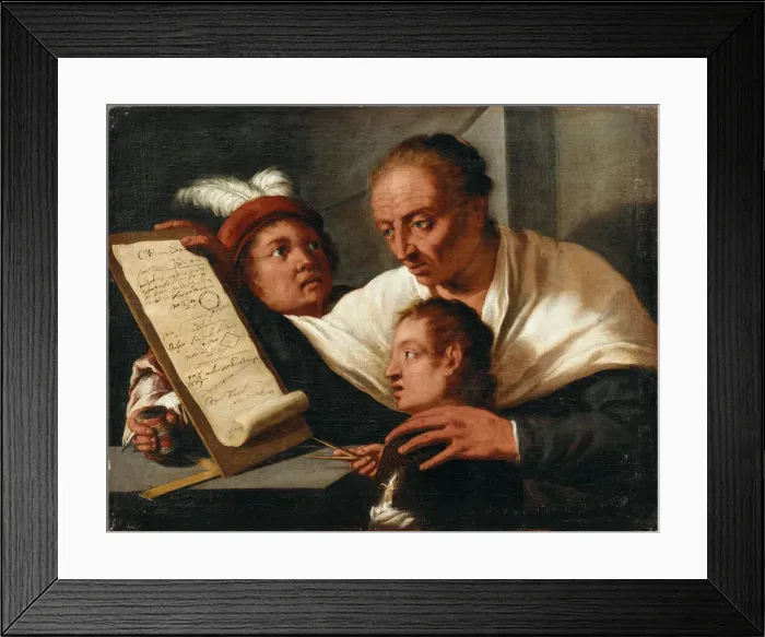 Framed Print : A teacher with two schoolboys, after 1650. Creator: Pietro della Vecchia (1603-1678) Framed Print : A teacher with two schoolboys, after 1650. Creator: Pietro della Vecchia (1603-1678)