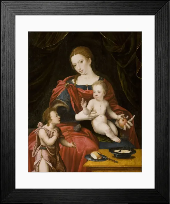 Framed Print : Virgin and child with John the Baptist as a Boy. Creator: Orley, Bernaert Framed Print : Virgin and child with John the Baptist as a Boy. Creator: Orley, Bernaert
