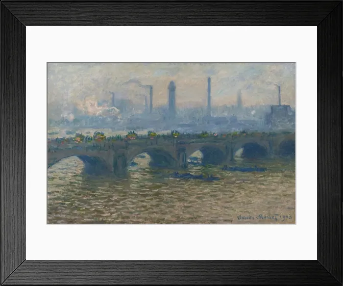 Framed Print : Le Pont de Waterloo, temps gris (Waterloo Bridge, Grey Weather), 1903