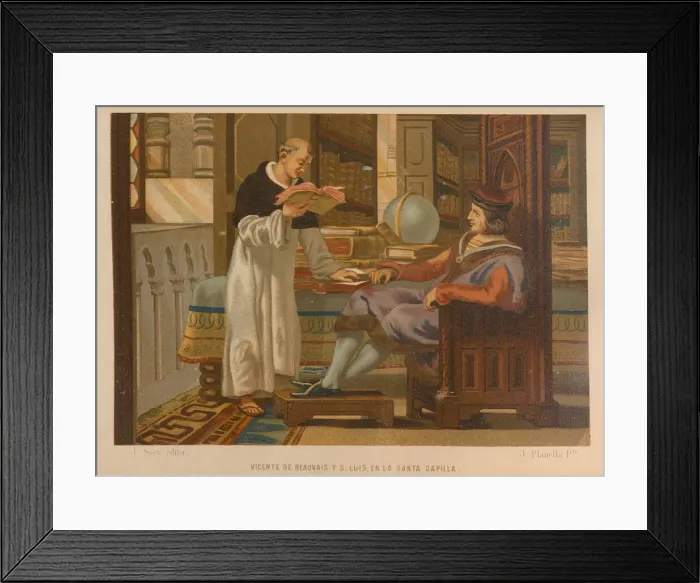 Framed Print : Vincent of Beauvais and Saint Louis. From: La ciencia y sus hombres, 1879 Framed Print : Vincent of Beauvais and Saint Louis. From: La ciencia y sus hombres, 1879